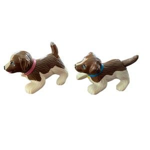 Vintage 1990's Fisher Price Loving Family Dollhouse Pet Rolling Puppy Dog Lot